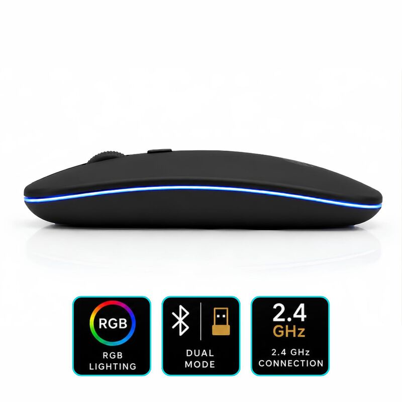Mouse Global Laptops Rgb Dual Mode En Negro image number null