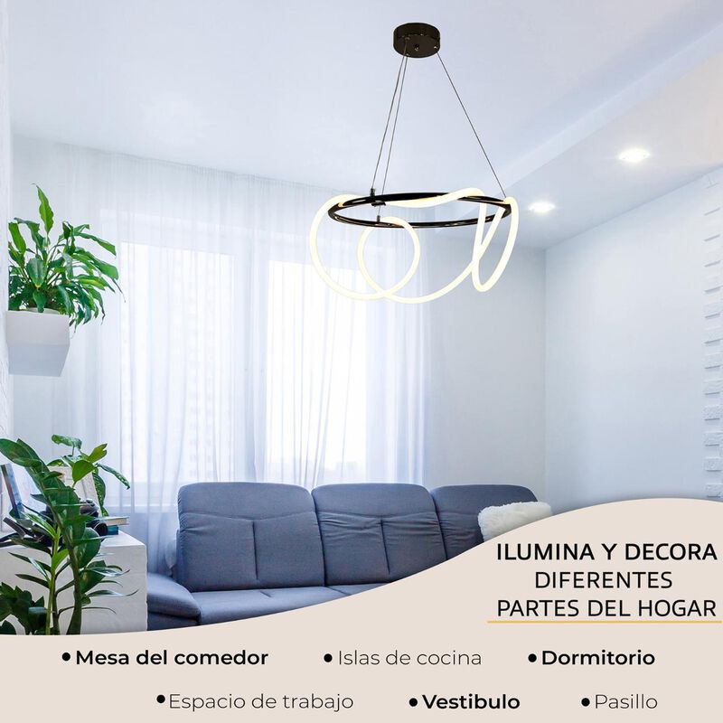 Candil De Led Manguera Redondo Negro image number null