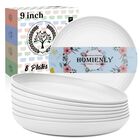 Platos Homienly 8 Unidades, 23 cm, Paja de Trigo, Blanco