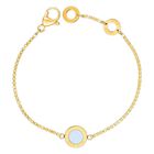 PULSERA OCEAN CADENA CHAPADA EN ORO Y CHARM BLANCO