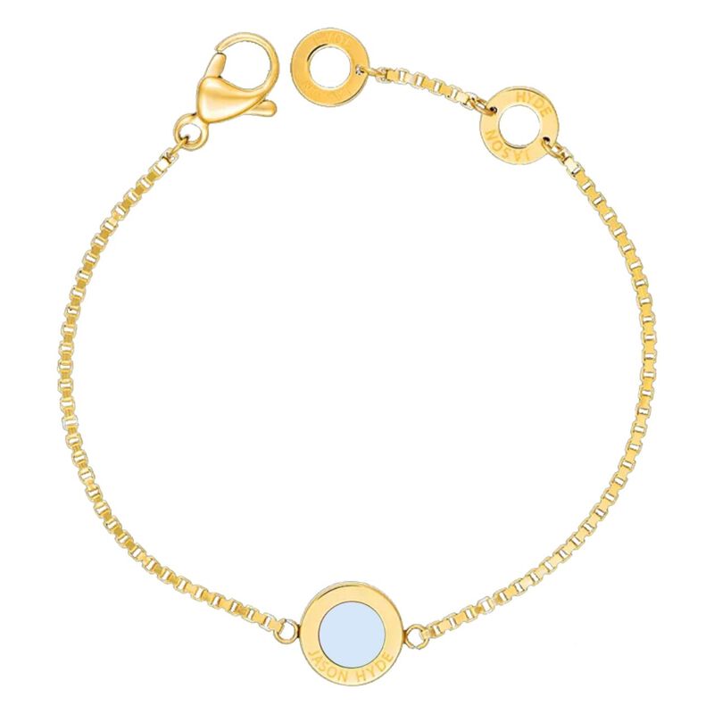 PULSERA OCEAN CADENA CHAPADA EN ORO Y CHARM BLA... image number null