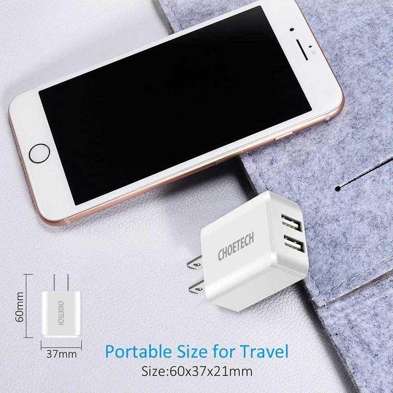 Cargador AC CHOETECH 2 x USB-A 2Amp Universal (... image number null