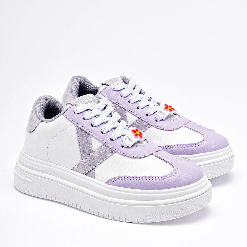 Moramora tenis para ni&ntilde;a blanco lila cod 140322... image number null