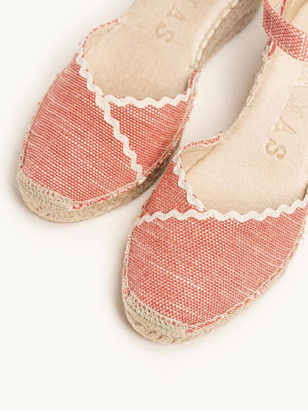 Jara Cu&ntilde;a Media Lino Jaspeado Rojo image number null