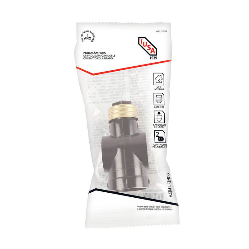 Portal&aacute;mpara de baquelita con dos contactos pol... image number null