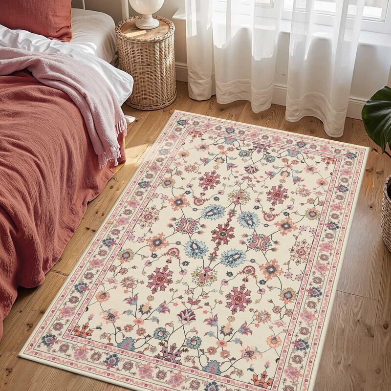 Alfombra Rugxara 152 &times; 91 cm Lavable Rosa image number null