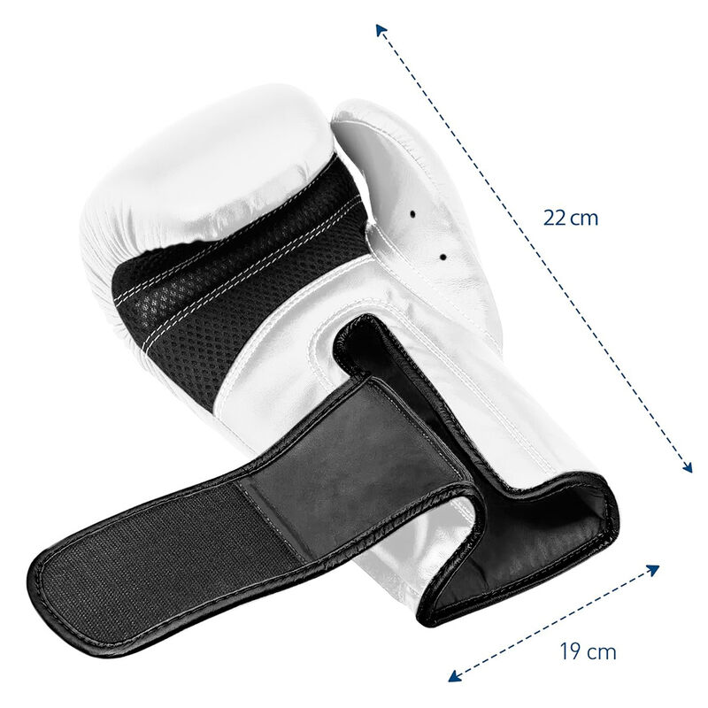Guantes de Box 16 oz Blanco con Negro + Protect... image number null