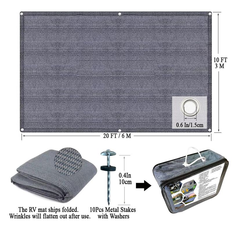 Tapete Junkogo Para Rv 3x6 m Reversible Azul‑gr... image number null