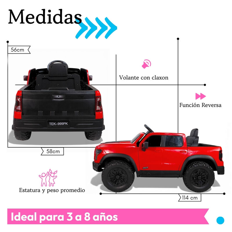 Carro Montable El&eacute;ctrico Ni&ntilde;o Camioneta Pickup ... image number null