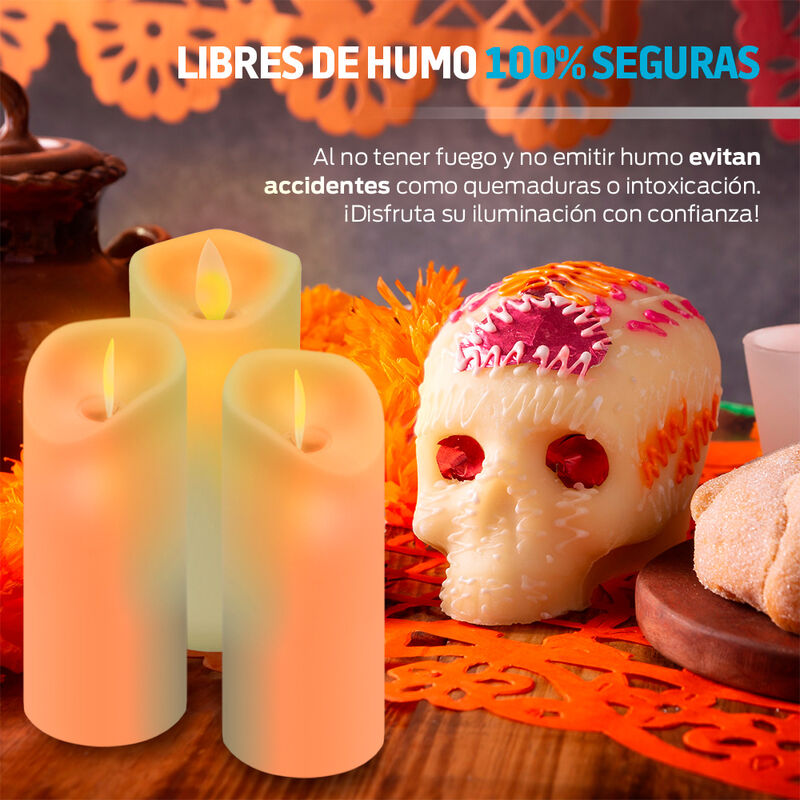 Paquete de 6 Velas LED Largas de Flama Realista... image number null