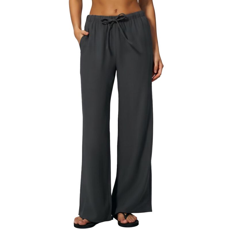 Pantalones Qinsen de Pierna Ancha Gris Oscuro T... image number null