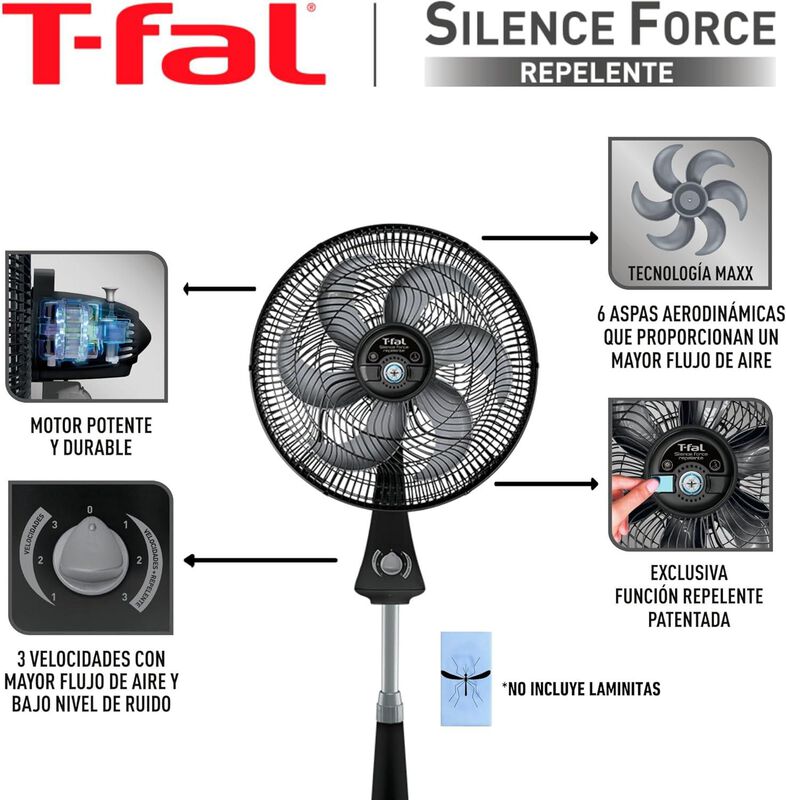 VENTILADOR T-FAL VE77A0X0 TURBO SILENCE 18 PUL ... image number null