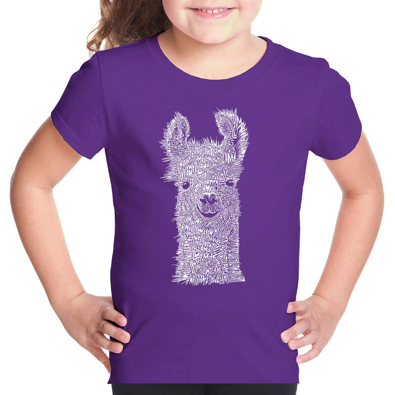 Camiseta Word Art Para Ni&ntilde;a - Llama - Morado image number null