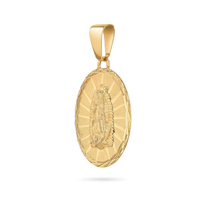 Medalla Ovalada Oro Amarillo 14K Virgen De Guad... image number null