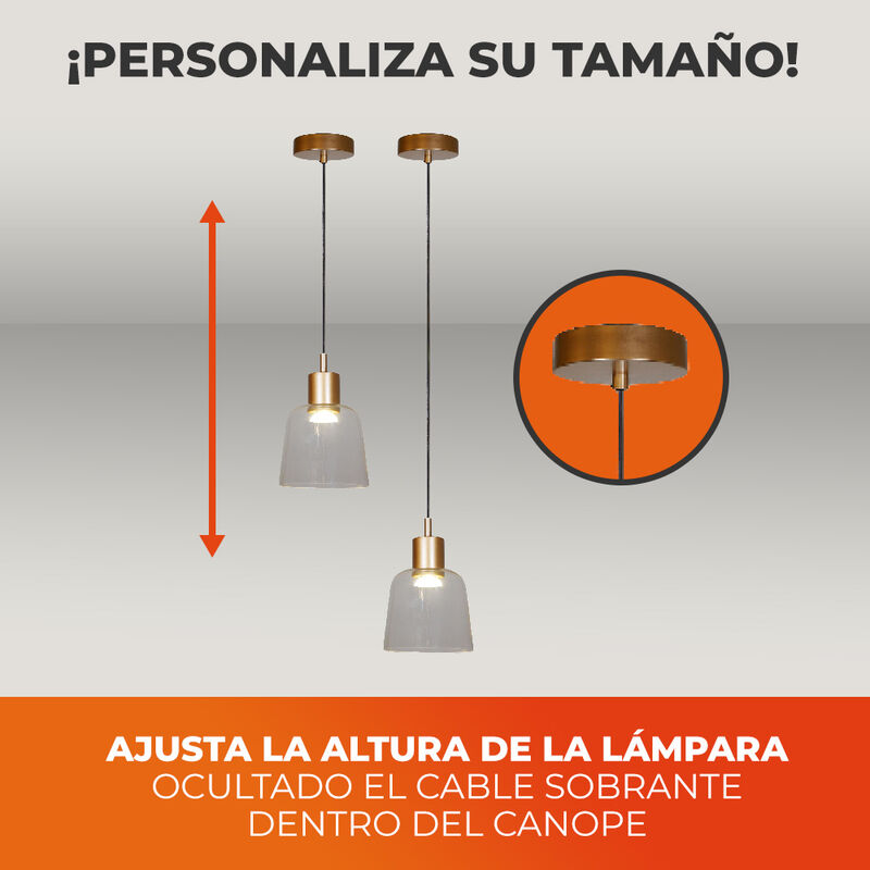 L&aacute;mpara Colgante LED de Cristal 1.50 m de Altur... image number null