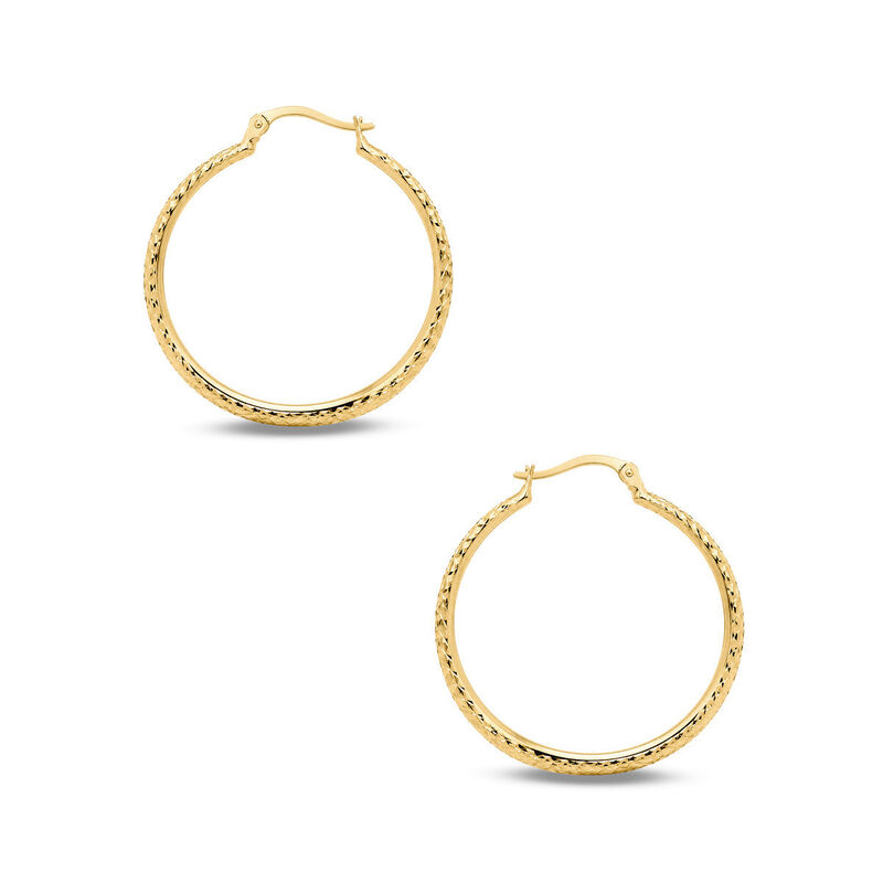 Arracadas Oro Amarillo 10k Diamantado 27 Mm Gla... image number null
