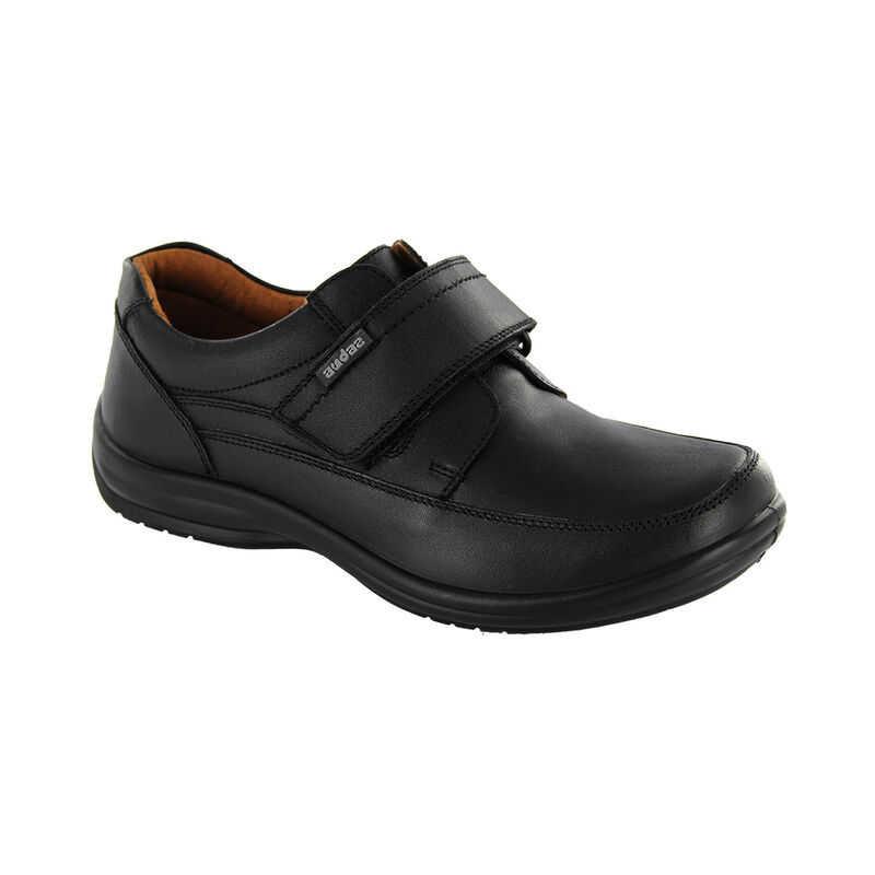 Audaz Zapato Escolar En Piel Para Ni&ntilde;o Negro Co... image number null