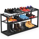 Zapatero Jripae De Bamb&uacute; De 3 Niveles, Negro, 83 X 27 X 43 Cm