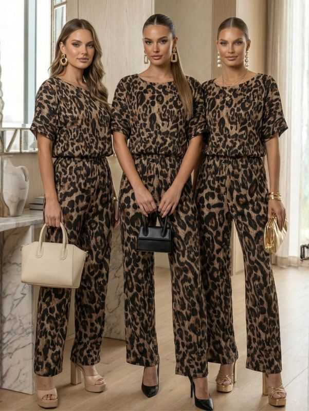 Conjunto 2 Piezas Blusa y Pantal&oacute;n Animal Print... image number null