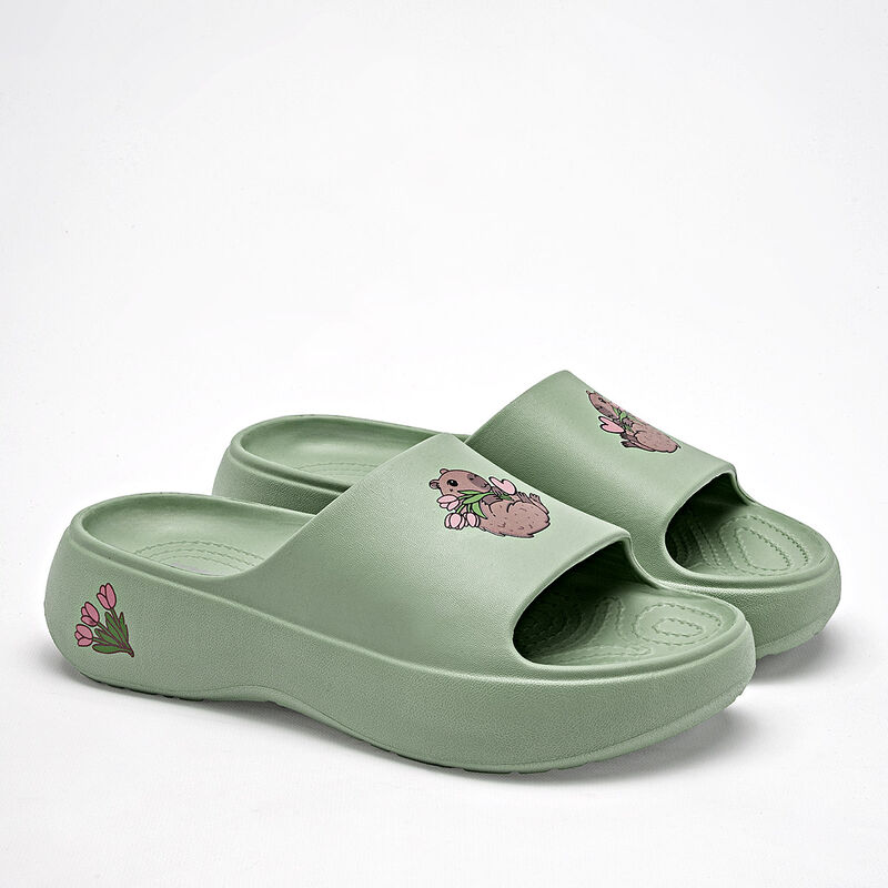 Elega sandalia impermeable para mujer verde cod... image number null