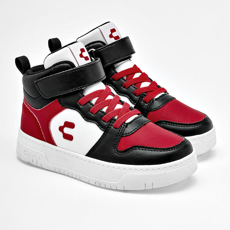 Charly tenis para ni&ntilde;o  rojo negro blanco cod 1... image number null