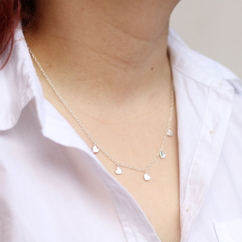 Collar Corazones de Plata Amore con Cadena image number null