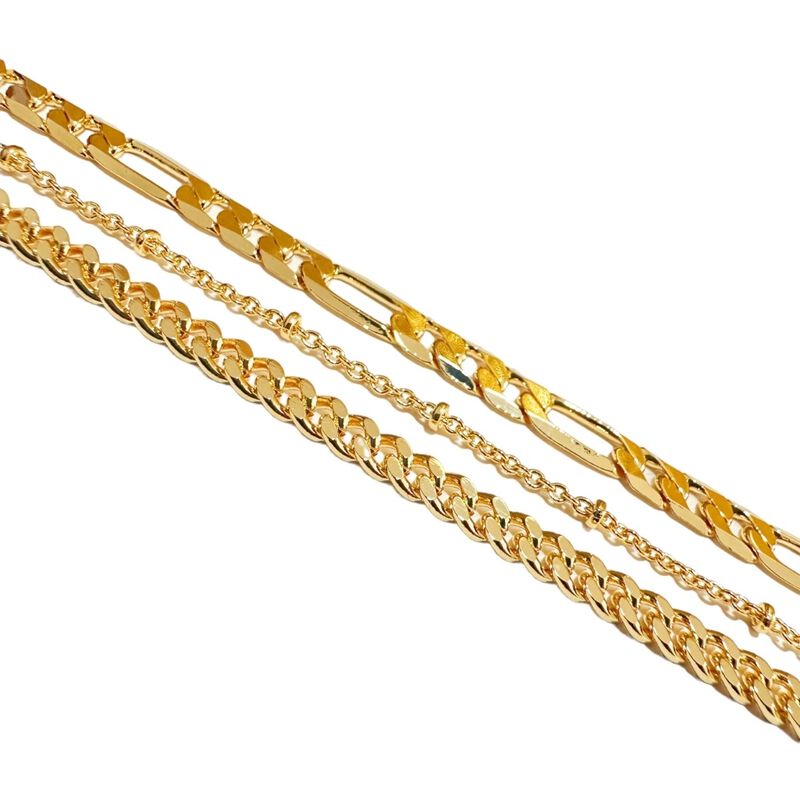 Collar Triple grueso Chapa de oro 18k Zvezda image number null