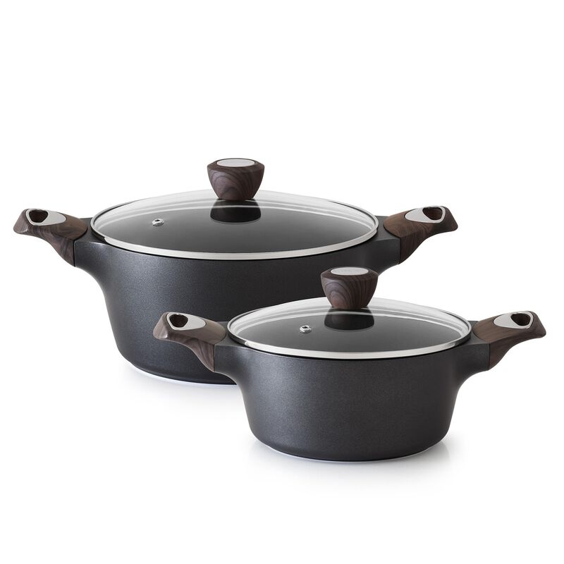 Olla Sensarte Antiadherente 2.6 + 4.5 Qt - Negr... image number null