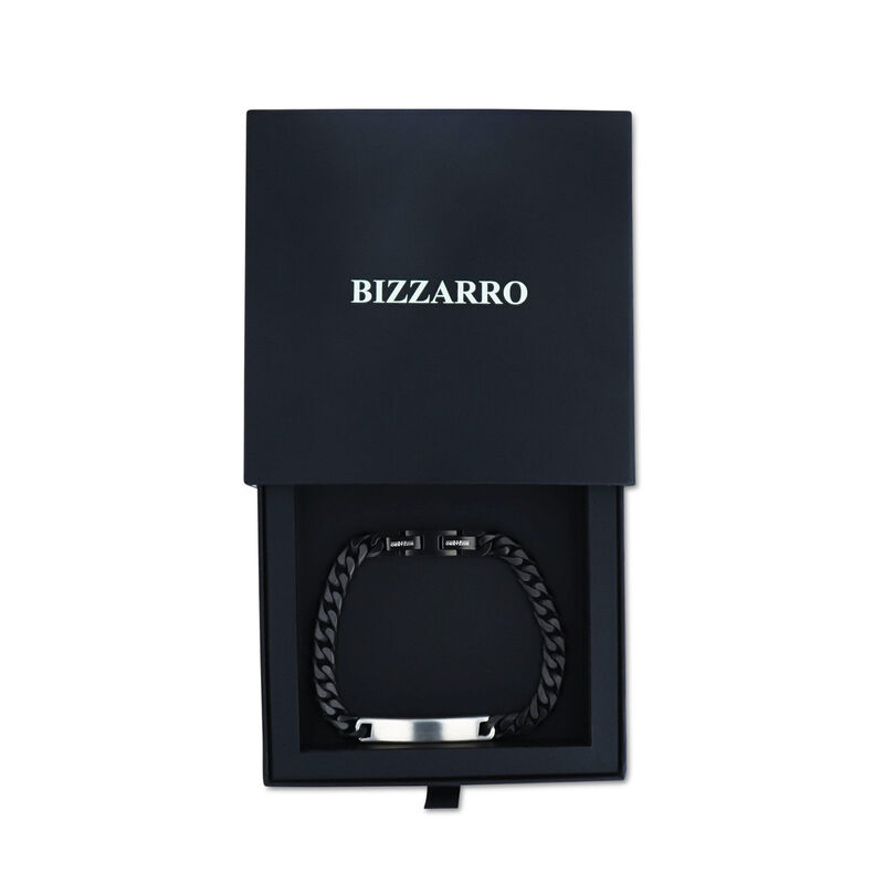 Esclava De Acero Color Negro Con Placa En Color... image number null