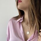 Medalla de Cruz de Plata Chica Con Cadena de Plata