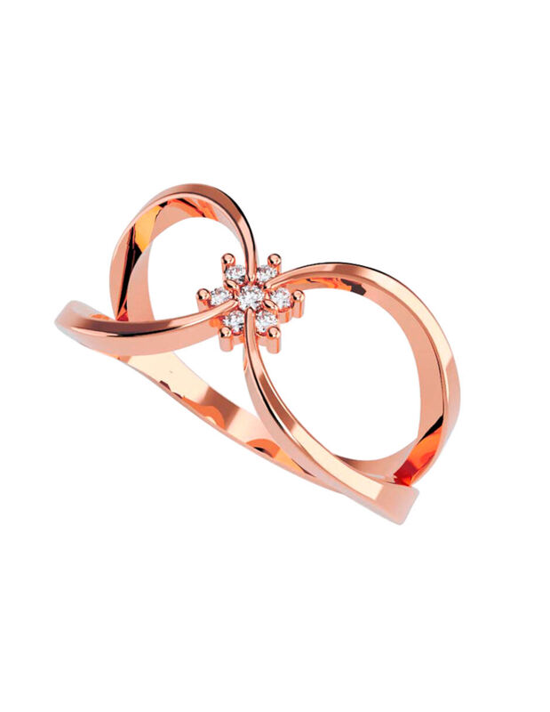 Anillo de Compromiso en Oro de 10K con Circonia... image number null