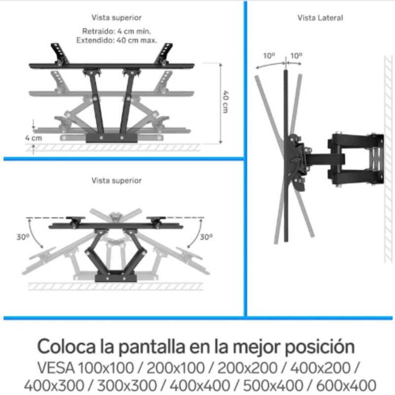 Soporte para pantallas de 32" a 83" con doble b... image number null