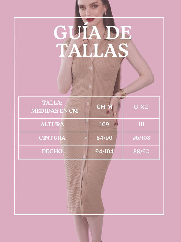 Vestido Midi Ajustado Con Botones Al Frente Ves... image number null