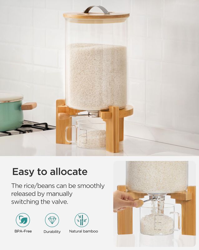 Dispensador De Arroz Hblife De Vidrio De 8 Litr... image number null