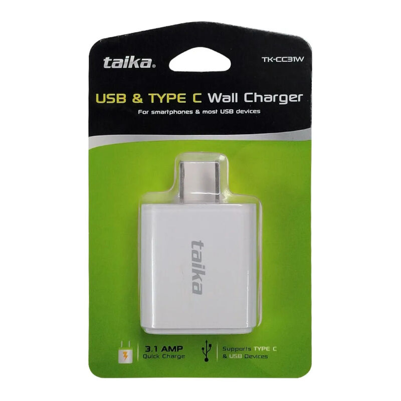 Cargador Pared TAIKA TK-CC31W USB Dual USB-C y ... image number null