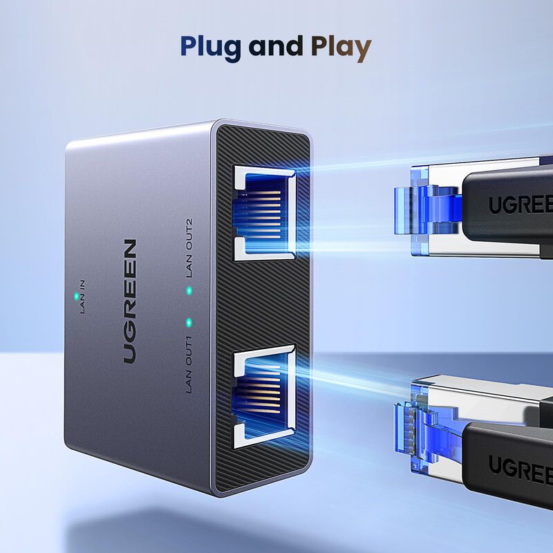 Divisor Ethernet Ugreen 1000 Mbps 1 A 2 Para Pc... image number null