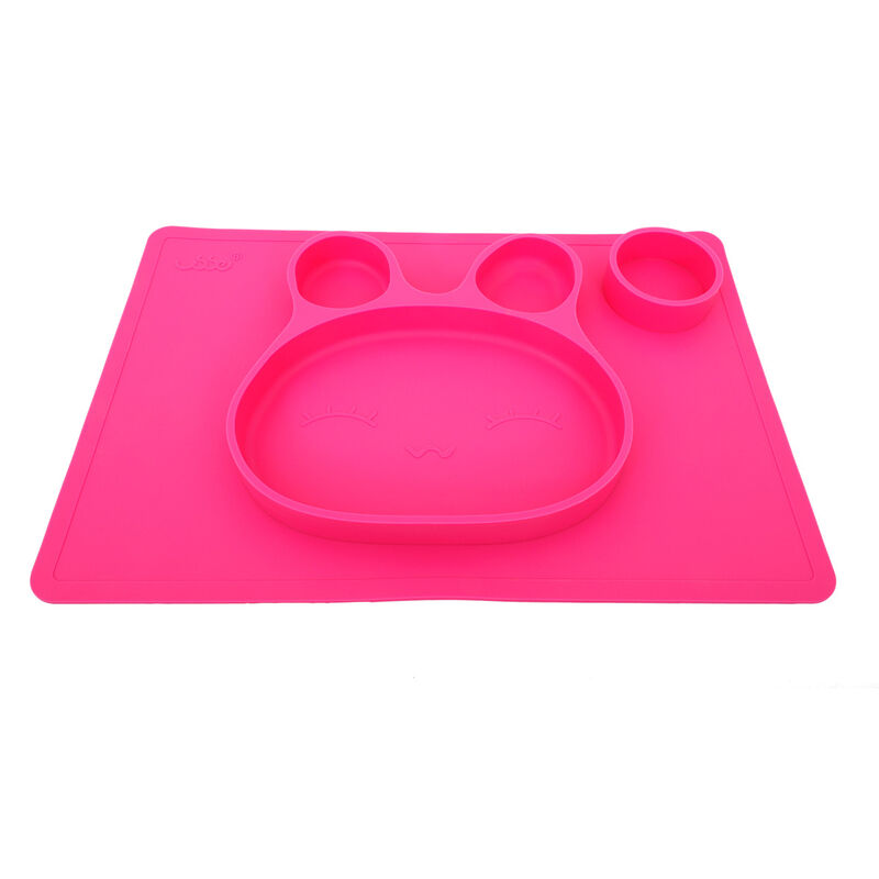 Plato en Forma de Conejo con 4 Divisiones Rosa image number null