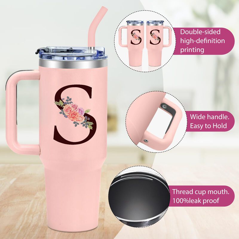 Vaso T&eacute;rmico Aiheart 1,2 l Rosa Con Monograma Y... image number null