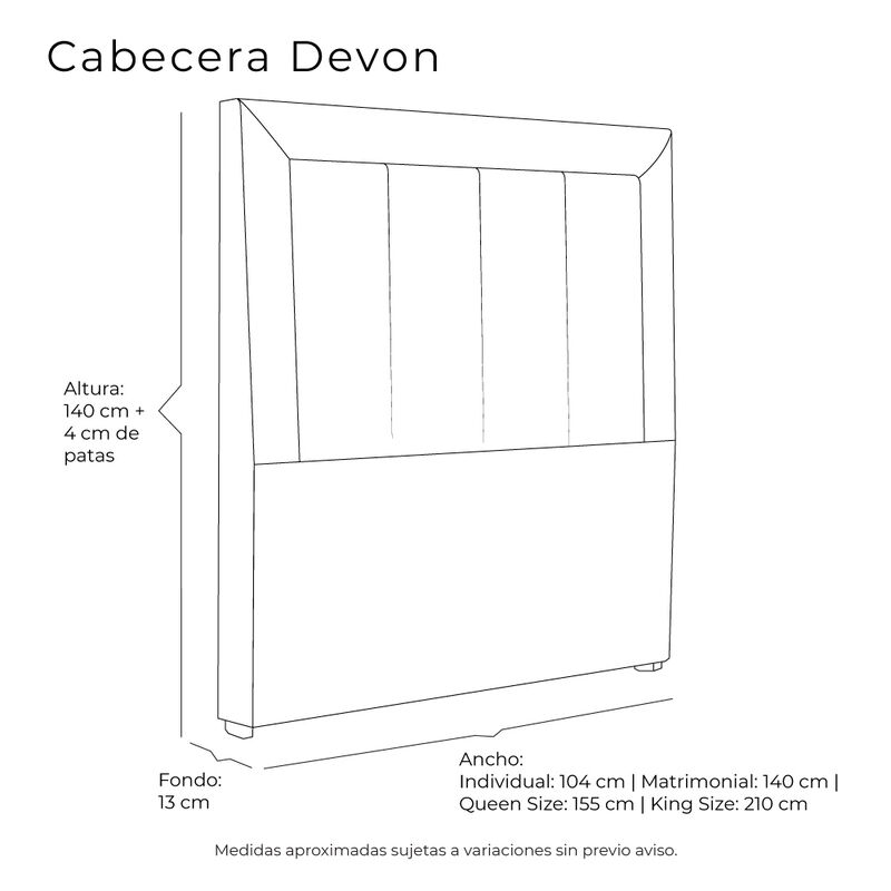 Cabecera King Size Dicasa Devon Negro image number null