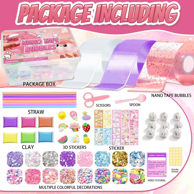 Kit De Burbujas Nano Tape Jimcii Pink Para Ni&ntilde;o... image number null