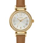 Reloj Timex Para Mujer Vestido 31mm Correa Marr&oacute;n Esfera Plateada