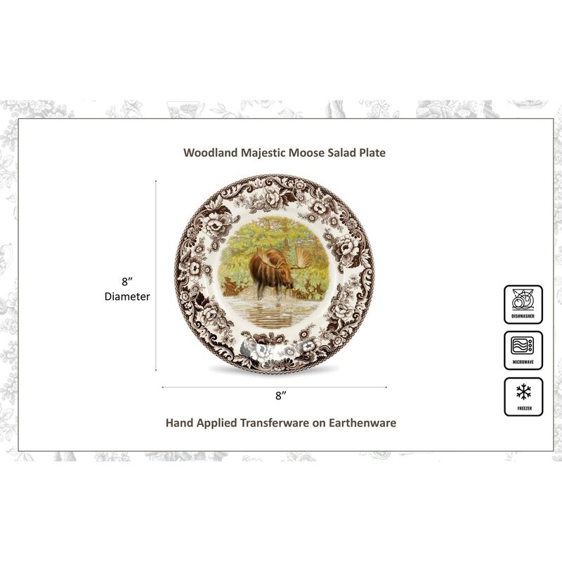 Plato de Ensalada Spode Woodland Majestic Moose... image number null
