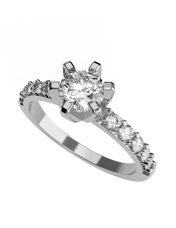 Anillo de Compromiso de 14K con Diamante de Lab... image number null