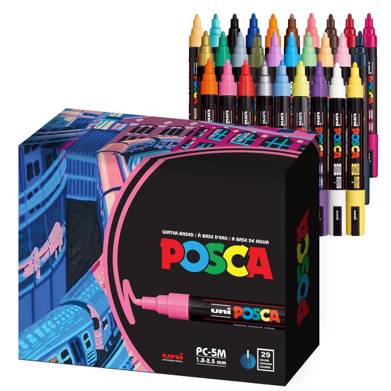 Marcadores De Pintura Posca 5 M Con Puntas Reve... image number null