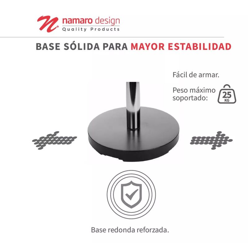 Perchero De Acero Cromo Con 10 Ganchos Namaro D... image number null