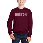 Sudadera De Cuello Redondo Word Art Para Ni&ntilde;o - Barrios de Boston - Granate