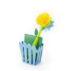 Porta esponja de canasta con ventosas y cepillo de flor (incluye la esponja)