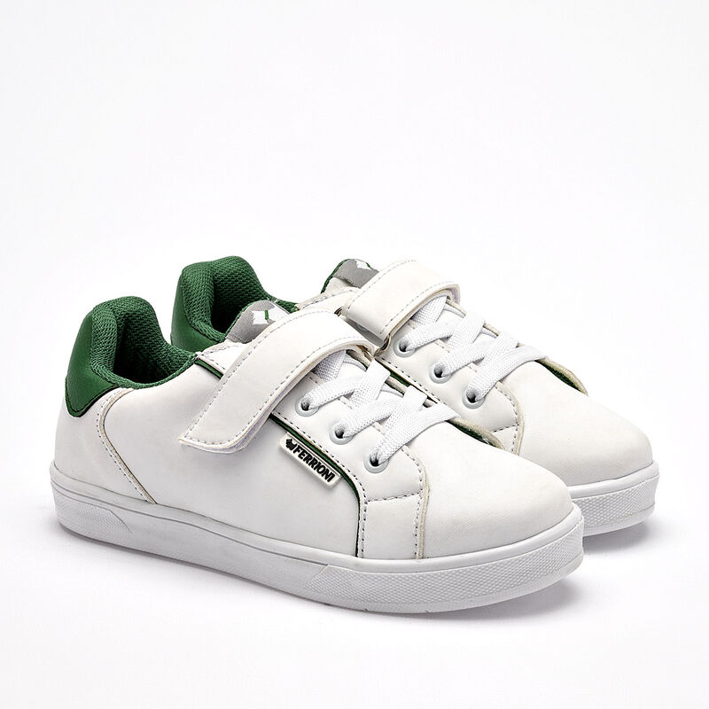 Ferrioni tenis para ni&ntilde;o  blanco verde cod 1409... image number null