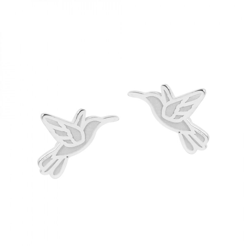 Aretes poste Suerte de colibr&iacute; de plata .925 image number null