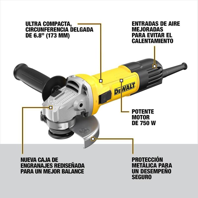 Esmeriladora Dewalt 4 1/2&rdquo; 750w Profesional Mod... image number null
